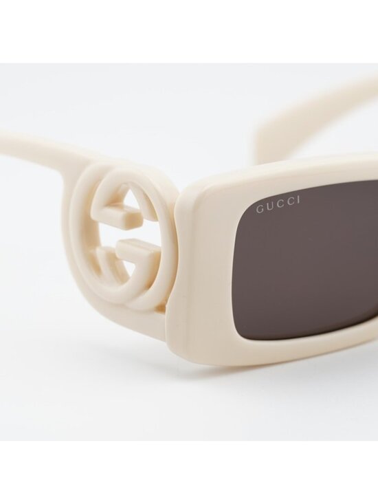 Gucci GG1325S 002 Sunglasses Ivory Square Frame, Grey Lenses main image 8